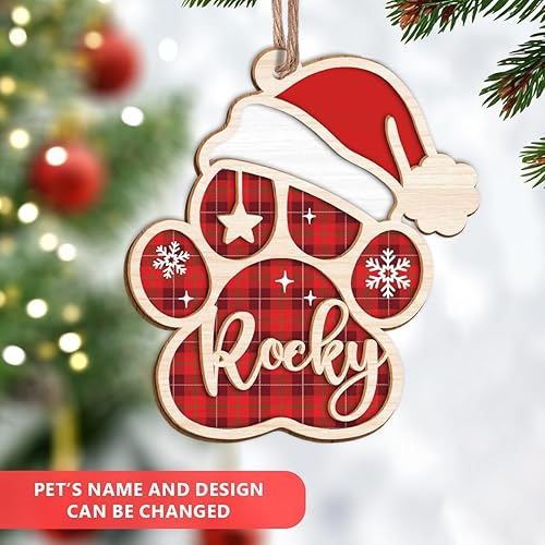 Vista 39 de SANDJEST Adornos personalizados de cerámica con foto personalizada para cachorros de primera Navidad 2024 para amantes de los perros, corazones