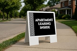 Apartment Leasing Inside Formal Folding Coroplast A-Frame Double Sided 23x23 in. Sign