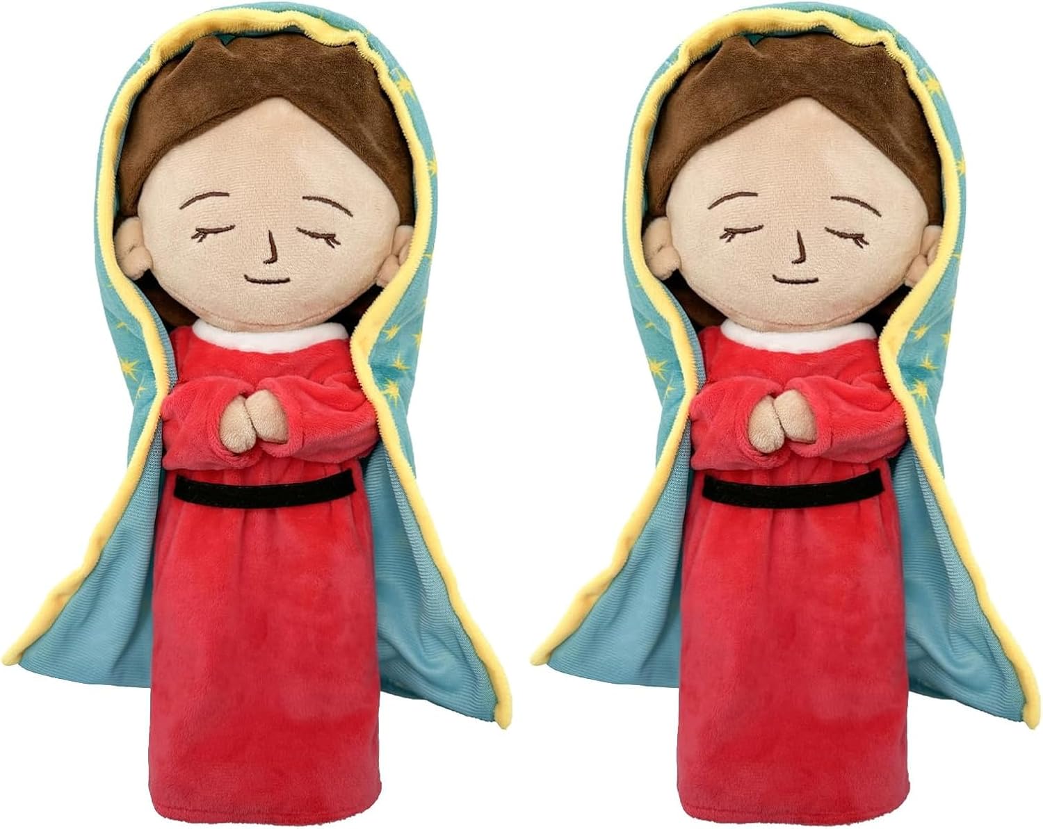Yelakey Lady of Guadalupe Plush Mary Stuffed Doll Christ Religious Toys Savior Plush Christian Religious Figure Easter Christmas Decoration (Red)
