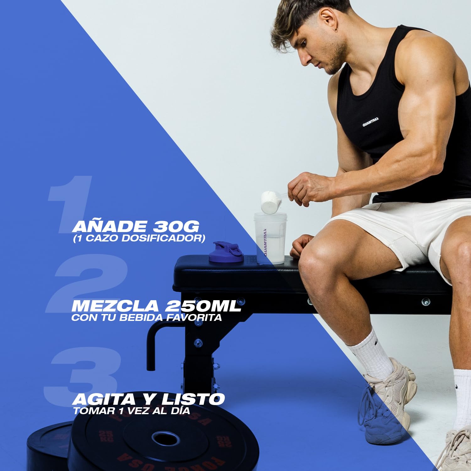 Quamtrax Nutrition - Whey Protein (Proteína de Suero de Leche) - 2 kg - Sabor Chocolate Blanco y Frambuesa - Alto contenido proteico, apoyo en el crecimiento muscular y energía