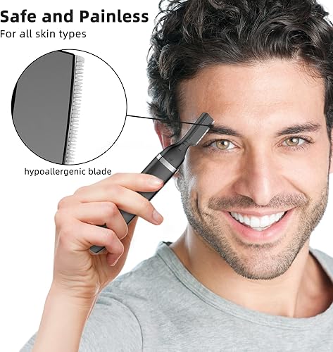 Miniatura 2 de leuxe Recortador de cejas y removedor de vello facial, removedor de pelo inalámbrico para cara, labios, axilas, afeitadora de bikini recargable