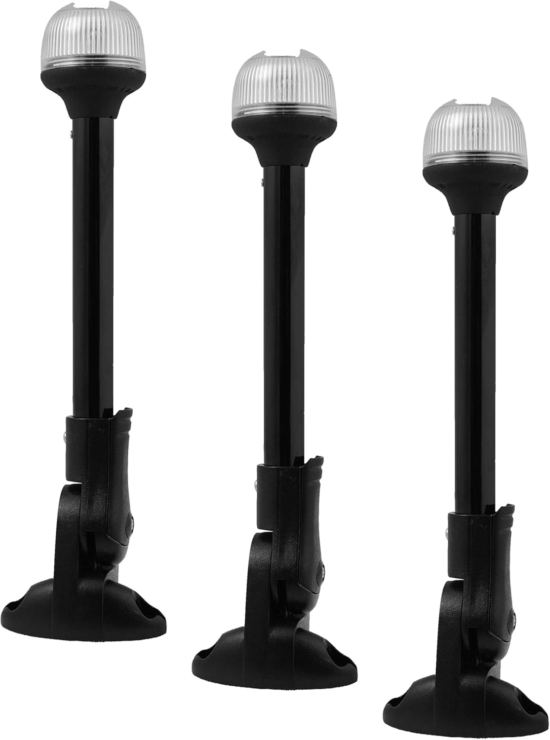 attwood 1263351 Corporation 5358-12-7 12" Black Plastic Pole Fold Down White All-Round Light (Pack of 3)