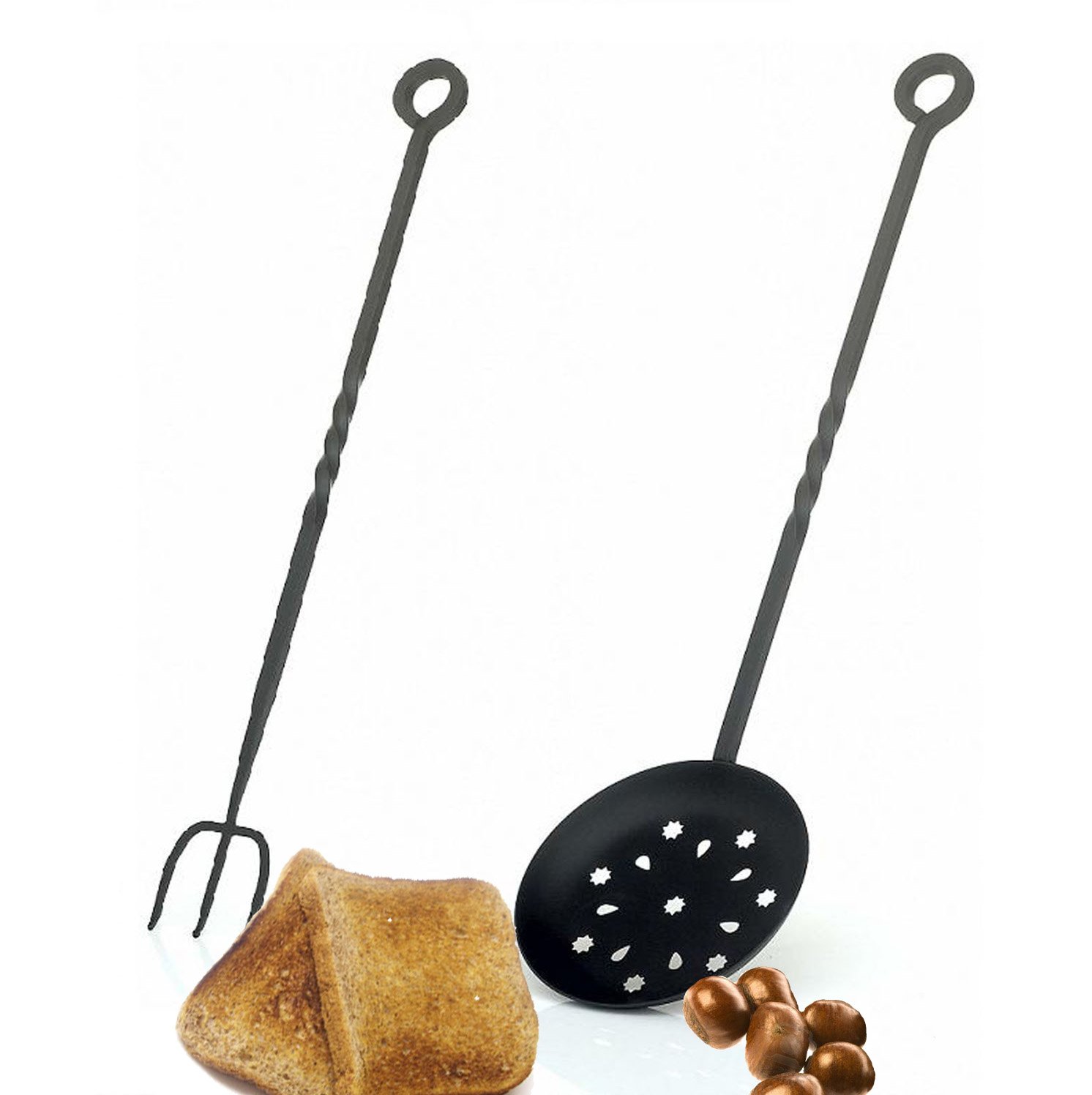 Victor Black Enamelled Chestnut Roaster And Toasting Fork Set,