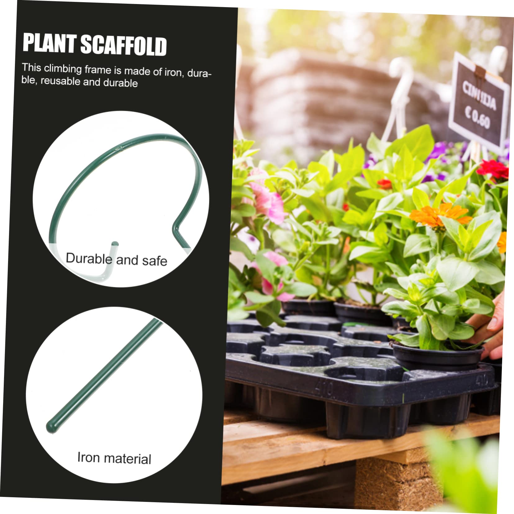 TOYANDONA 2 Ensembles Tuteurs De Plantes Supports pour Fleurs Et Plantes Grimpantes Cadres De Fixation pour Pots pour Jardin Équilibré Et Élégant 10 Pièces * 2