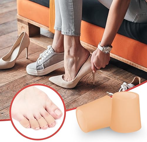 Miniatura 4 de 20 fundas para dedos de los pies, protectores de gel para los dedos de los pies, almohadillas de tubo transpirables, separadores de dedos meñiques