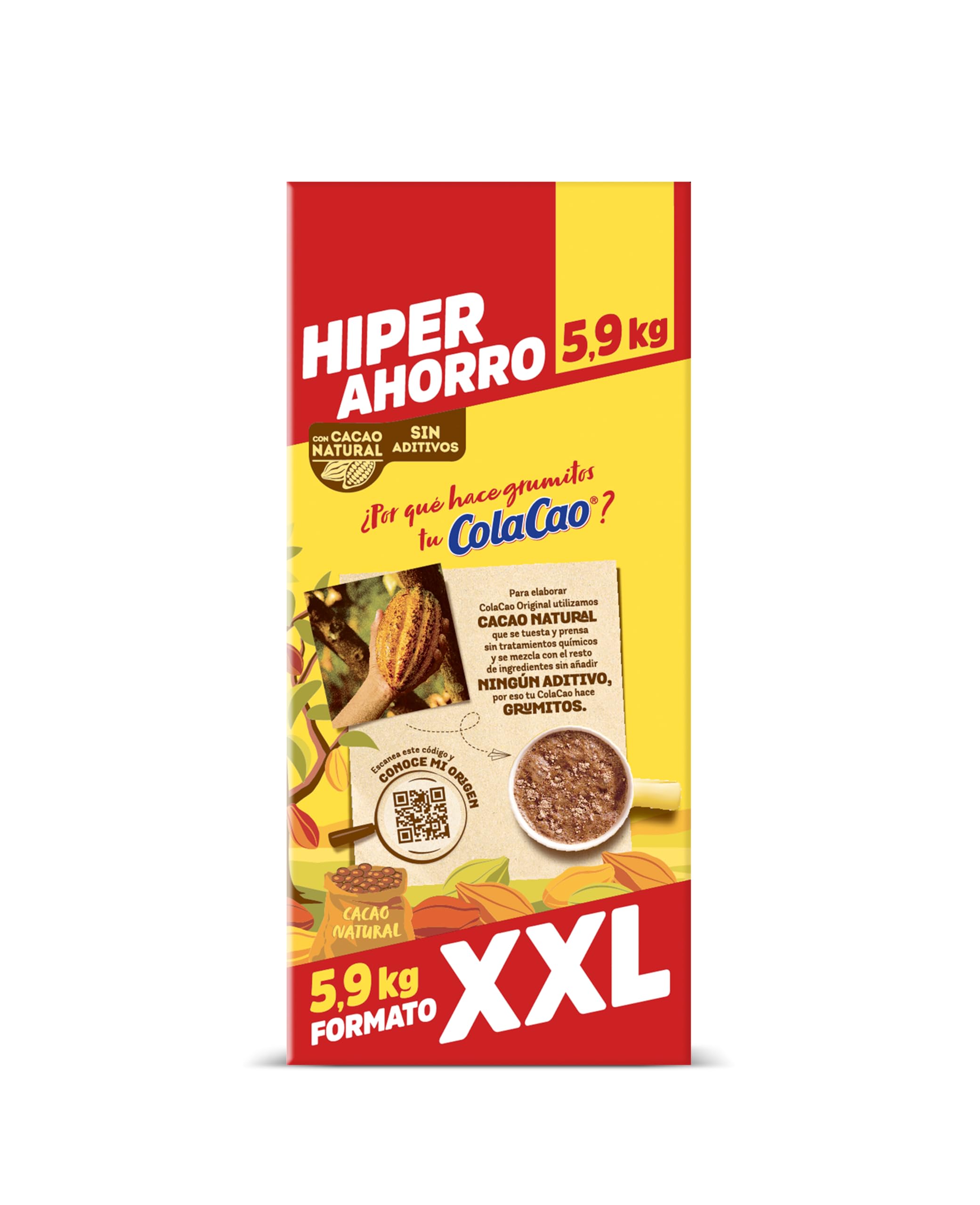 ColaCao Original, Cacao Soluble Natural sin Aditivos, Formato Ahorro XXL, 5,9 kg — view 4
