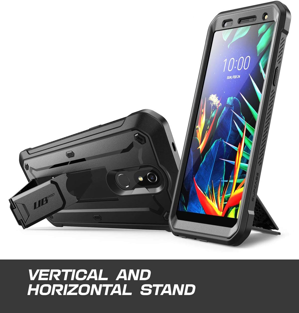 SUPCASE Unicorn Beetle Pro Series Case Designed for LG K40 (2019 Release), Full-Body Rugged Holster & Kickstand Case with Built-in Screen Protector(Black)