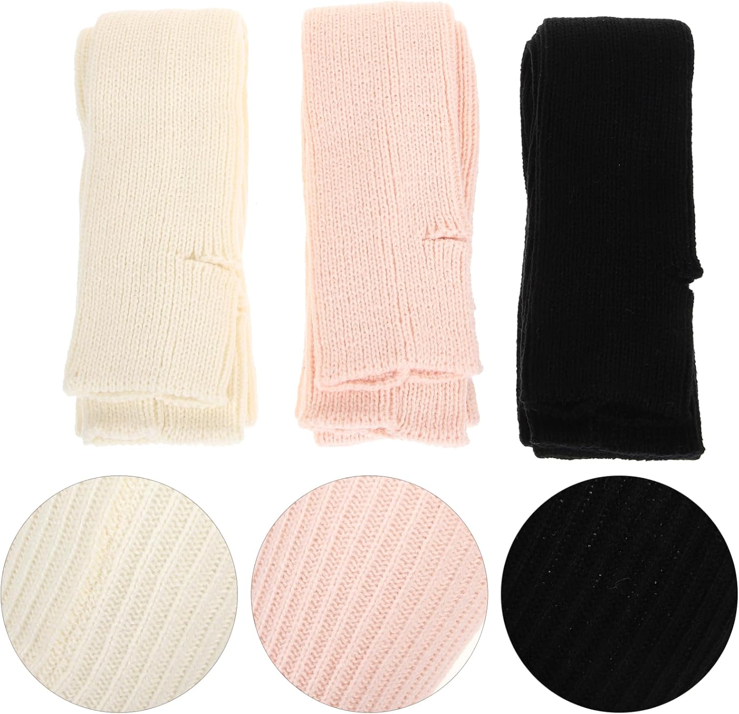 Holibanna 3pairs Women Leg Warmers Comfortable Knit Cover for Dance Yoga Ballet and Daily Wear Stylish for Legs and Nude