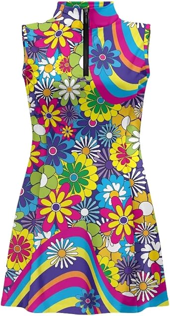 YEXIATODO Women Tennis Dress with Collared Sleeveless Golf Outfits Workout Dresses Athletic Clothes for Tennis Golf Gym