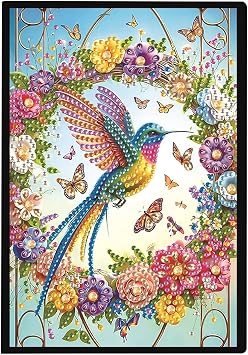 5D DIY Diamond Painting Notebook Art Kits for Adults Beginners Cover Leather Diamond Painting Sketchbook Flower Diamond Art Hardcover Dairy Book Festival Birthday Gift 8.26x5.7 in Blue-01