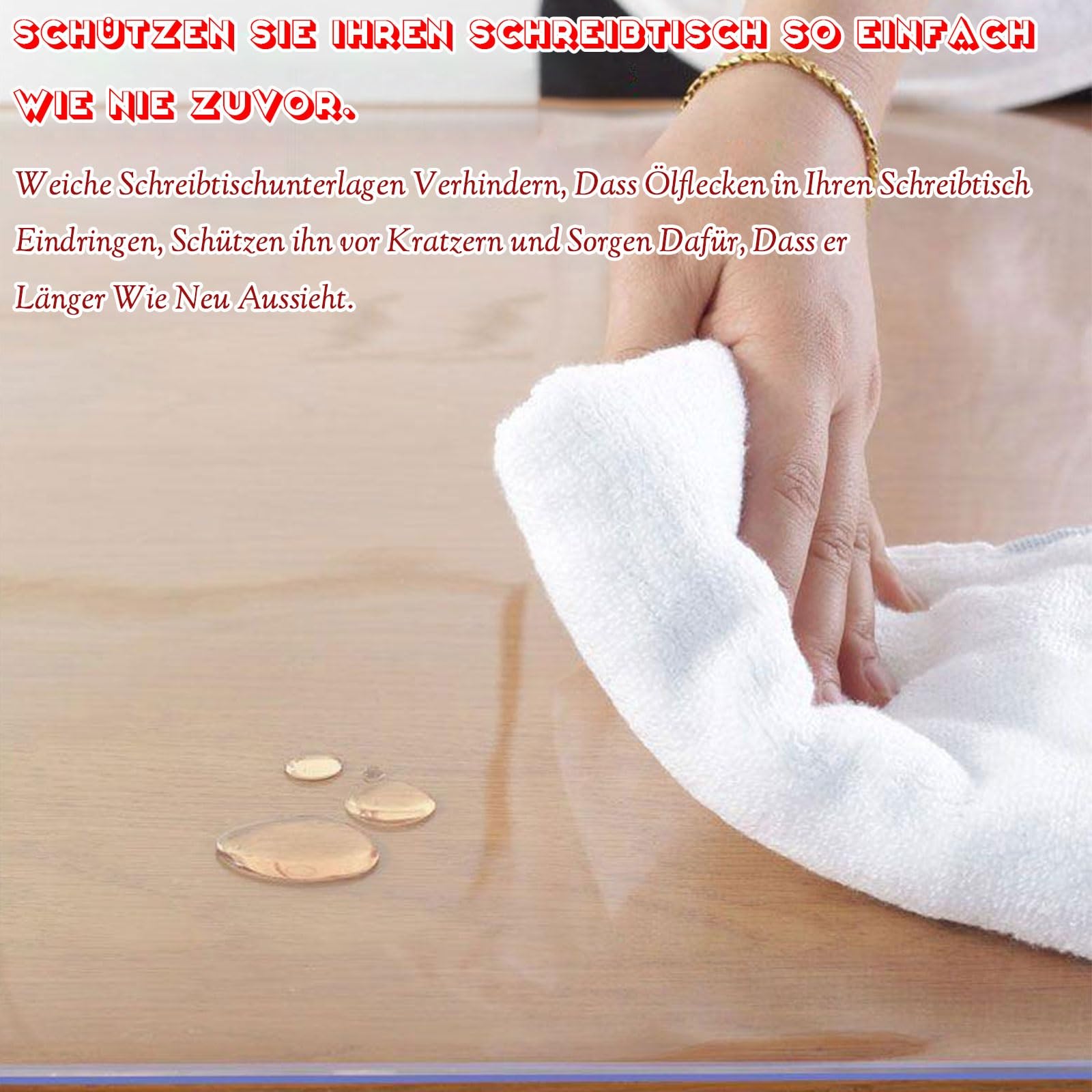 Tischfolie Transparente Mattiert Runde Tischdecke Wasserdicht Anti-Hot Fettdicht Schutzfolie Abwaschbar Pflegeleicht Tischmatte Rutschfest Langlebig Vielseitig für Zuhause Couchtische Esstisch