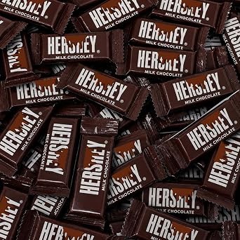 Herhse;ysMilk Chocolate Snack Size Candy Bars 34 Count Individually Wrapped Mini Chocolate Bars Bulk Candy for Parties Candy Bowls Lunch Boxes