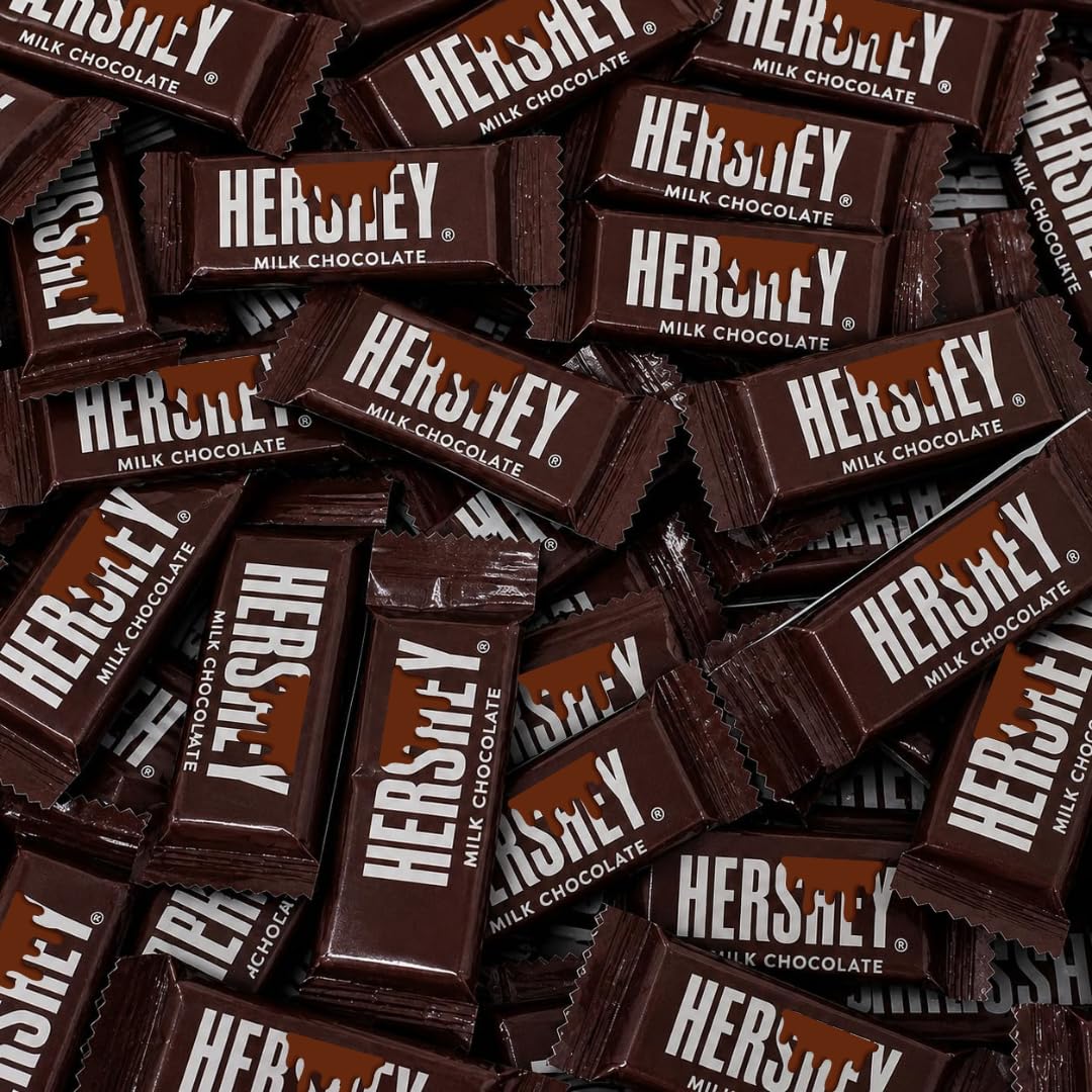 Herhse;ysMini Milk Chocolate Bars 70 Count 2lbs Individually Wrapped Snack Size Chocolate Candy Bars Bulk Chocolate for Parties, Candy Bowls, Lunch Boxes, Office Snacks, Gift Bags and Holiday Treats