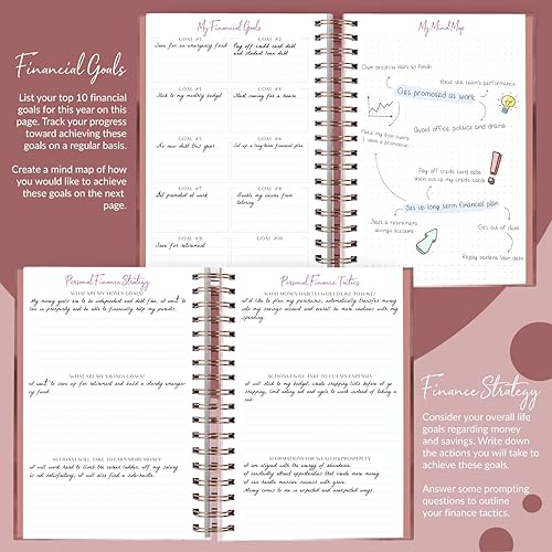 Miniatura 5 de PLANBERRY Planificador de presupuesto grande y organizador mensual de facturas con bolsillos Premium, organizador de finanzas para el hogar, libro
