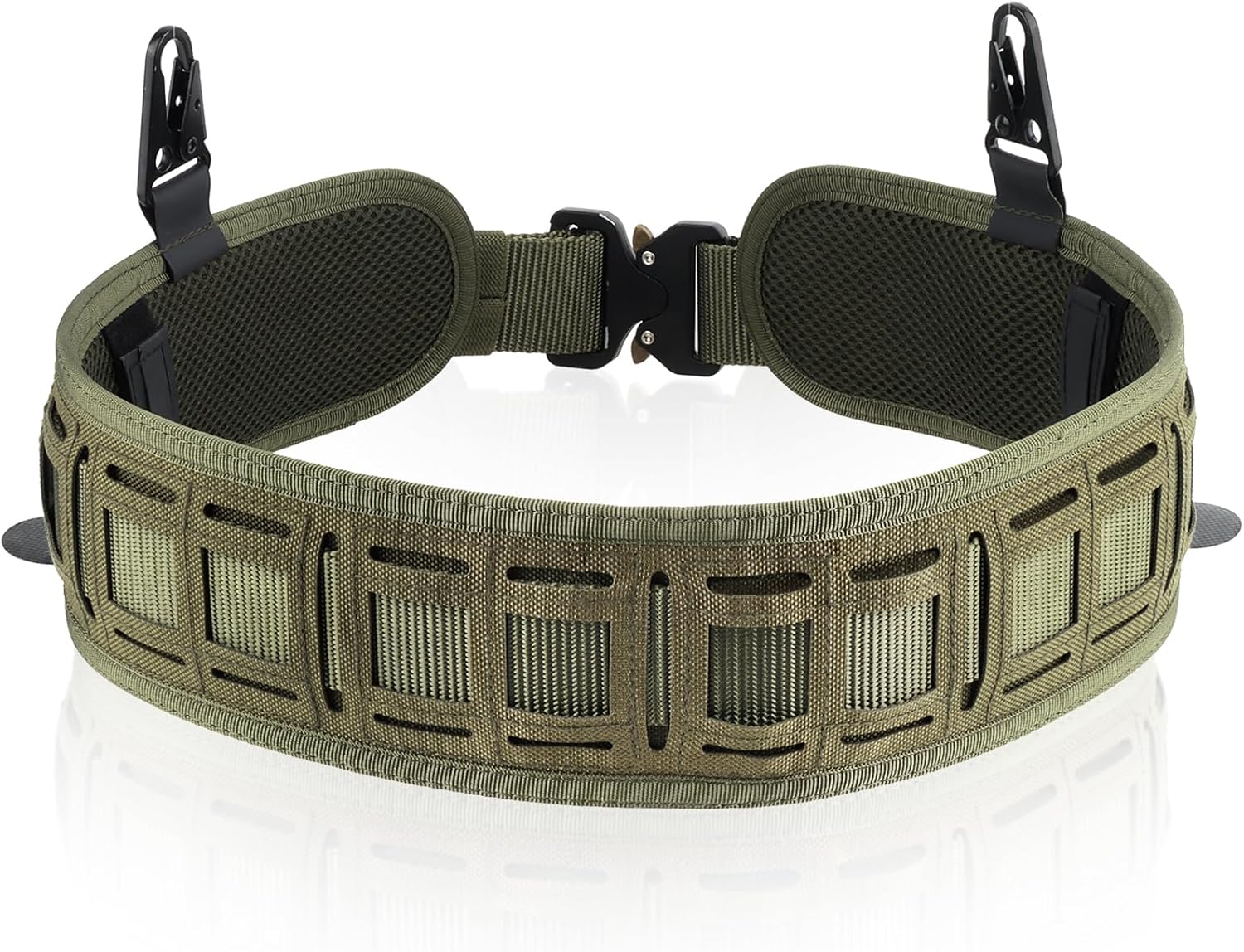 FOCUHUNTER Tactical Duty Belt, 1000D Oxford Nylon EMT Belt with Quick Release Buckle & Velcro Hooks, Duty Belt Keepers