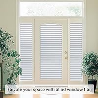 Vista 7 de DUOFIRE Película para Ventana Patrón de Persianas Película de Privacidad para Ventana Película de Vidrio Película de Vidrio de Adherencia Estática