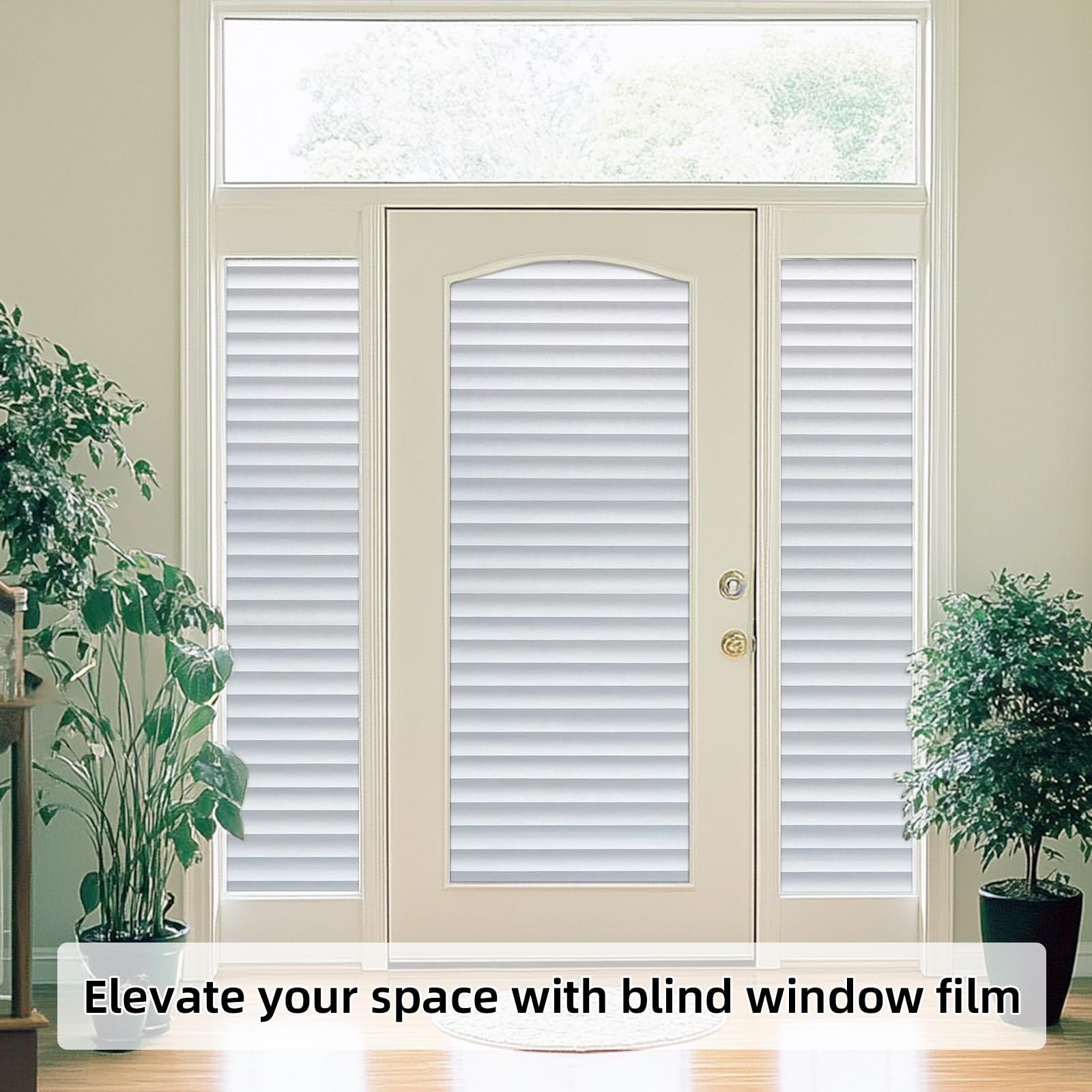DUOFIRE Fensterfolie Jalousien Muster Fenster Sichtschutzfolie Anti-UV Abnehmbare Sichtschutzfolie Statisch Haftende Glasfolie Kein Kleber Fensteraufkleber für Badezimmer Schlafzimmer Büro (60 x 400