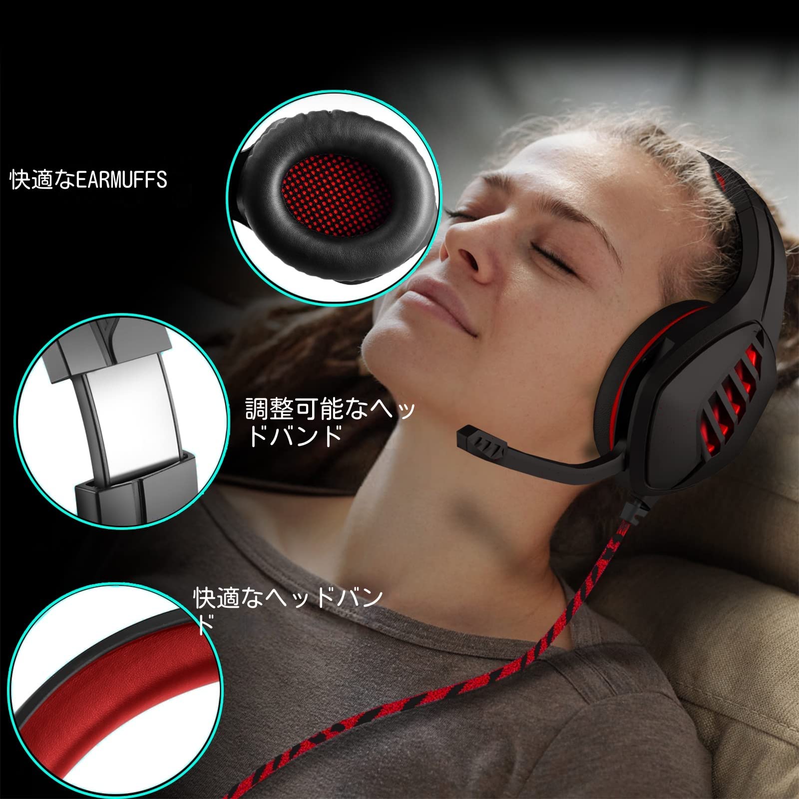 Amazon.co.jp: targealマイク付きゲーミングヘッドセット- PC、PS4