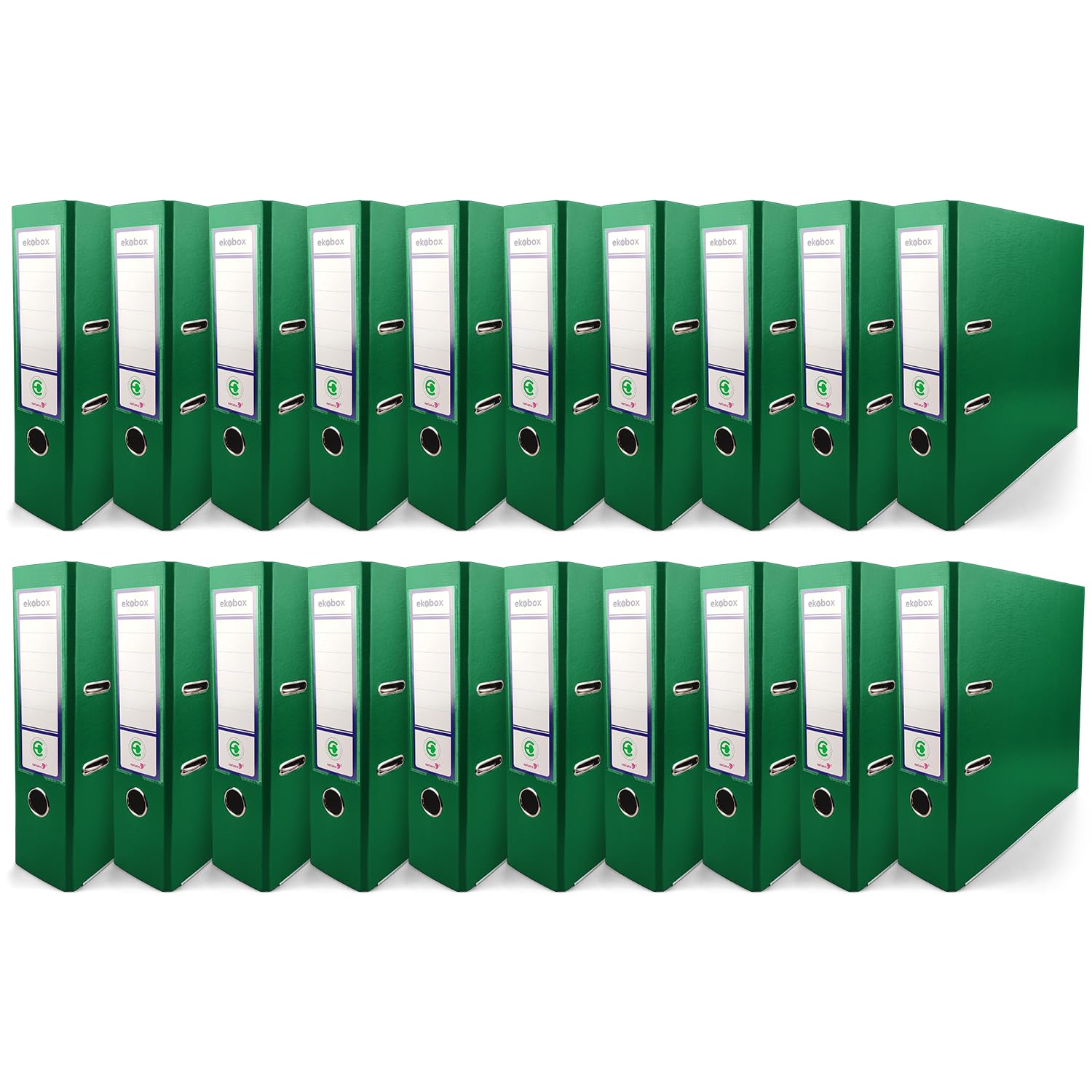 Netuno 20 Binder Green A4 Spine 8 cm 3.15in Extra Wide Cardboard File Organizer for Office School Desk Storage documents Strong Stable Large Capacity Practical