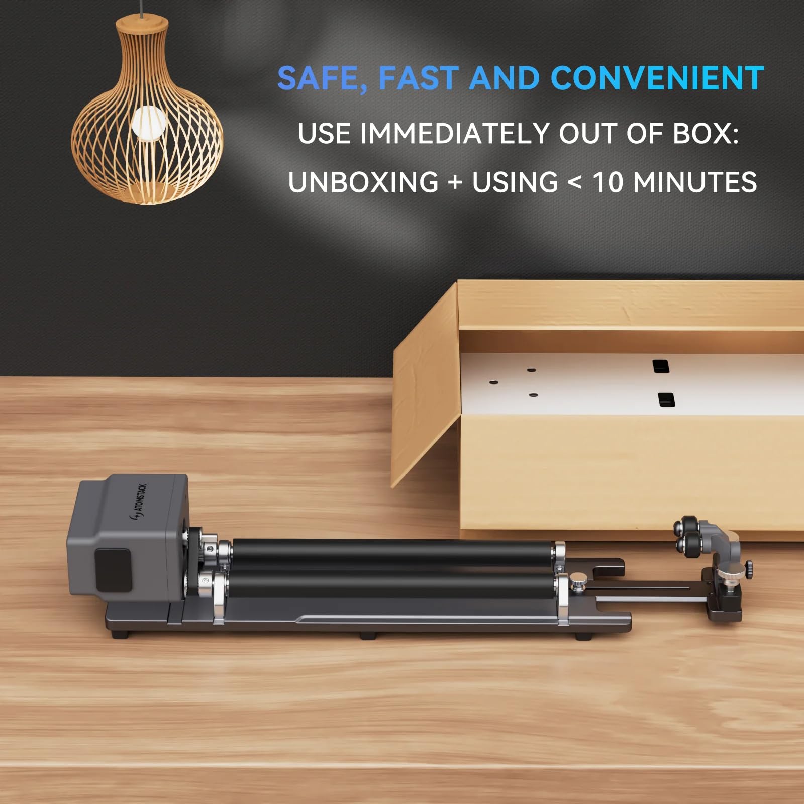 ATOMSTACK R6 Laser Rotation Roller für 0-120 mm zylindrische Objekte, Rotationswalze P1 K60 L1 K2 A5 A10 A20 A30 A40 Pro alle atomstack Laser Graviermaschine