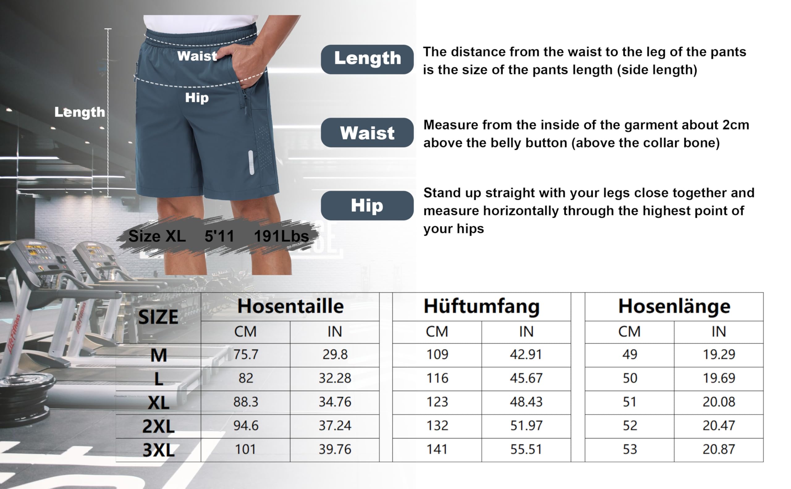 Confezione da 2 Pantaloncini Sportivi Uomo Asciugatura Rapida Allenamento Uomo Palestra Bodybuilding Pantaloncini Casual Basket Traspirante Corsa con Tasca Zip