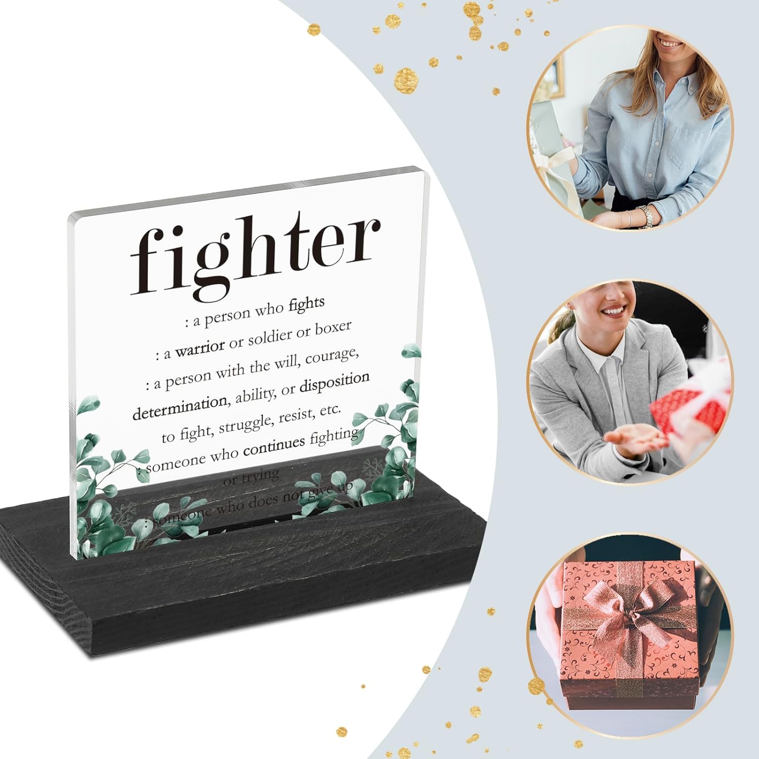Fighter Gifts for Women, Cancer Survivor Gifts, Encouragement Gifts, Cancer Fighter Gifts, Cancer Support Gifts, Cancer Recovery Gifts, I Am A Fighter Warrior Decorative Signs Plaques GXX39 - Image 6