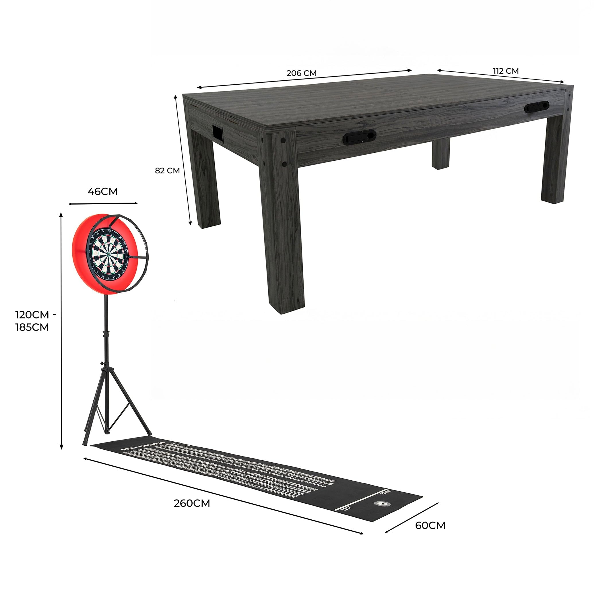 7 in 1 Spieltisch und Esstisch Billardtisch Tischtennis Airhockey Schach Backgammon Shuffleboard Partyunterhaltung Home Office Erwachsene Komplettes Spielset für die ganze Familie mit Zubehör