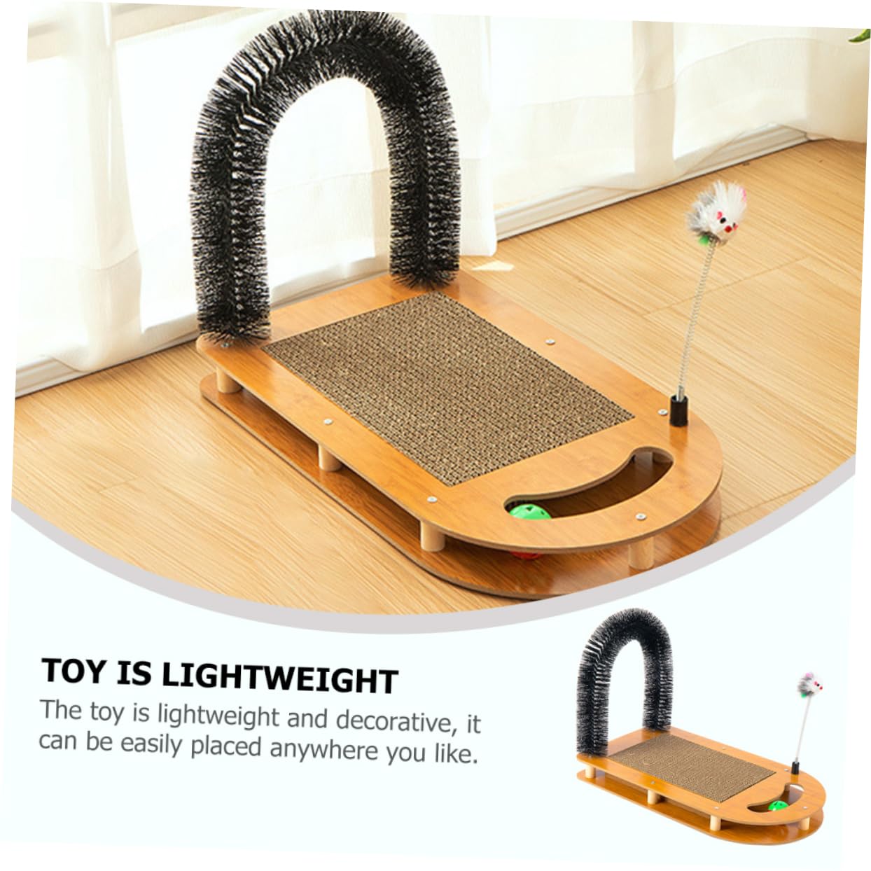 DOITOOL Griffoir pour Chats avec Tapis De Rechange Jouet Interactif Et Circuit à Balles pour Chatons Accessoires Pratiques pour Chat