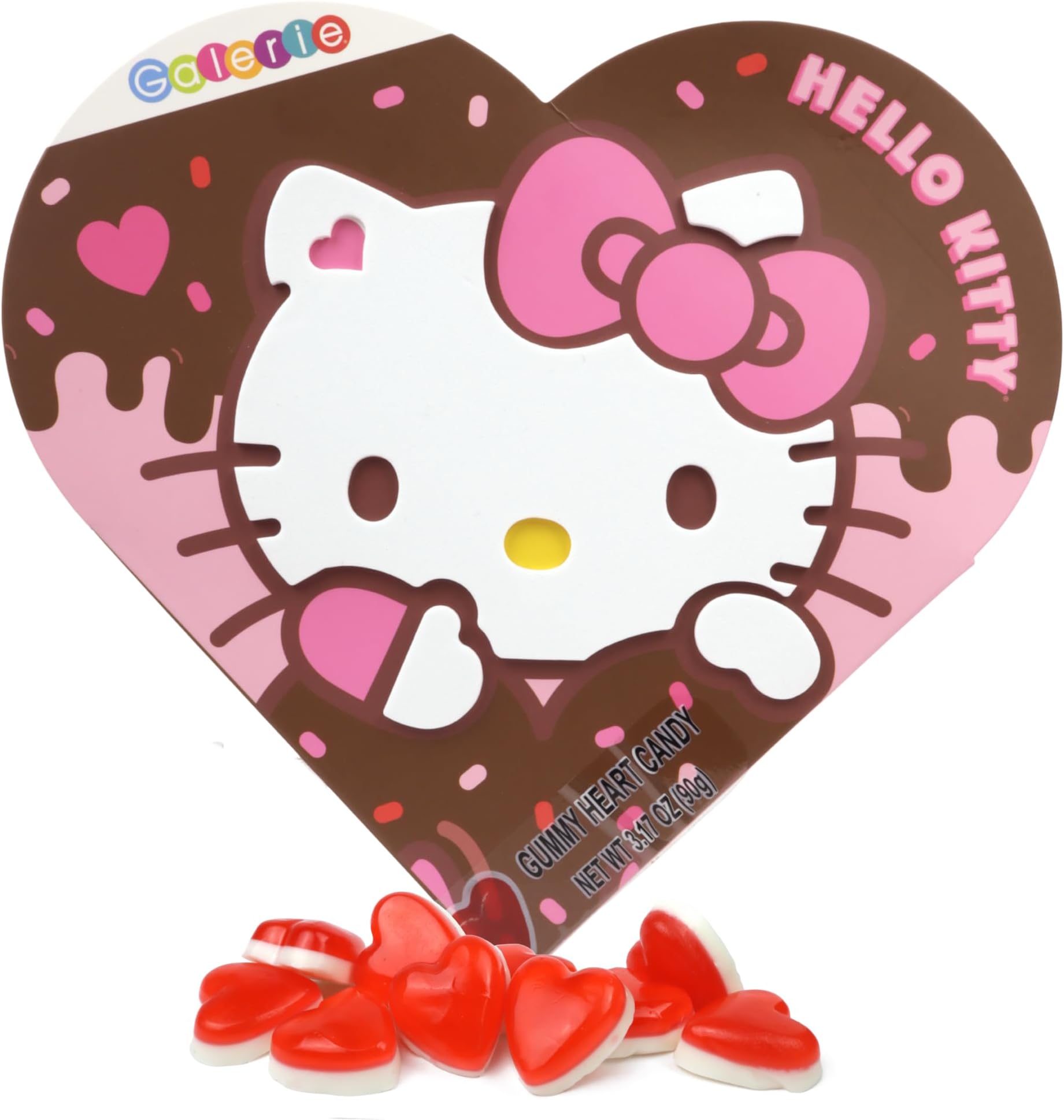 Hello Kitty Valentine's Day Gift Box, Fruit Punch Flavored Gummies Inside, Individually Wrapped Pieces, 3.17 Ounces