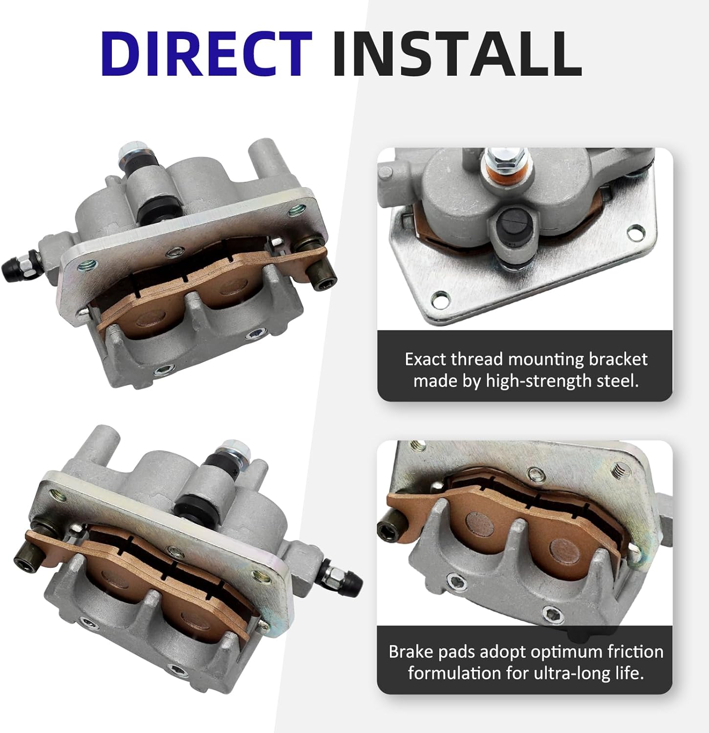 M MATI Front Left Right Brake Caliper for Yamaha YFZ450 2004-2020 Raptor 700 YFM700 2006-2020 5TG-2580T-11-00 5TG-2580U-11-00
