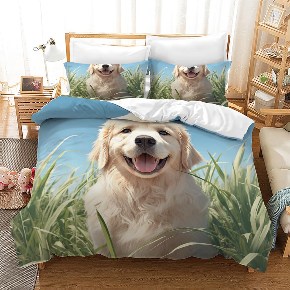 Amazon｜かわいいゴールデンレトリバーの掛け布団カバー シングル
