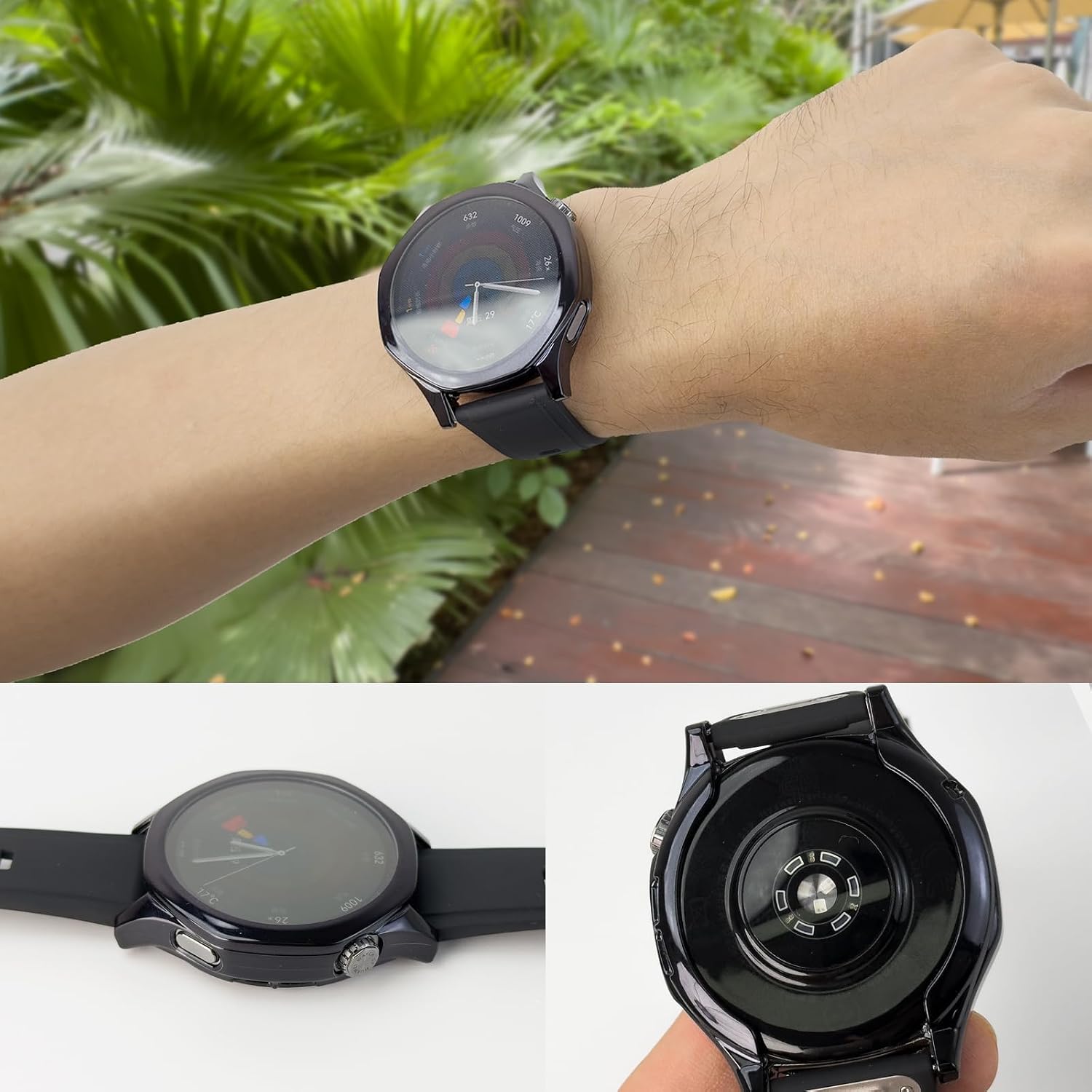 sciuU Защитный чехол, совместимый с Huawei Watch GT 5 46 мм, [2 шт.] — эластичный чехол из ТПУ со встроенной защитой экрана, мягкой окантовкой и ударопрочной защитой, подходит для смарт-часов GT5 — черный +