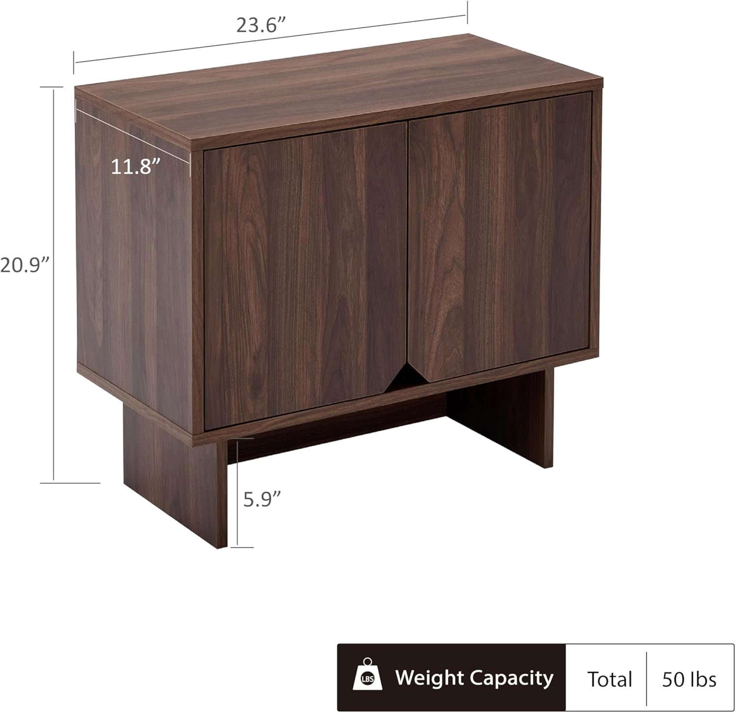 Lab Cosi Nightstand Set of 2,Modular Storage Bedside Table, Also Used as with End Table,Coffee Table,Nightstand with Adjustable Shelf for Living Room, Kitchen,Dining Room Entryway,Bedroom,Walnut