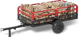 HIMcup Heavy Duty Steel Dump Cart Trailer 1500 lbs 15 Cu Ft ATV UTV Lawn Tractor Pull Behind w/ Removable Sides