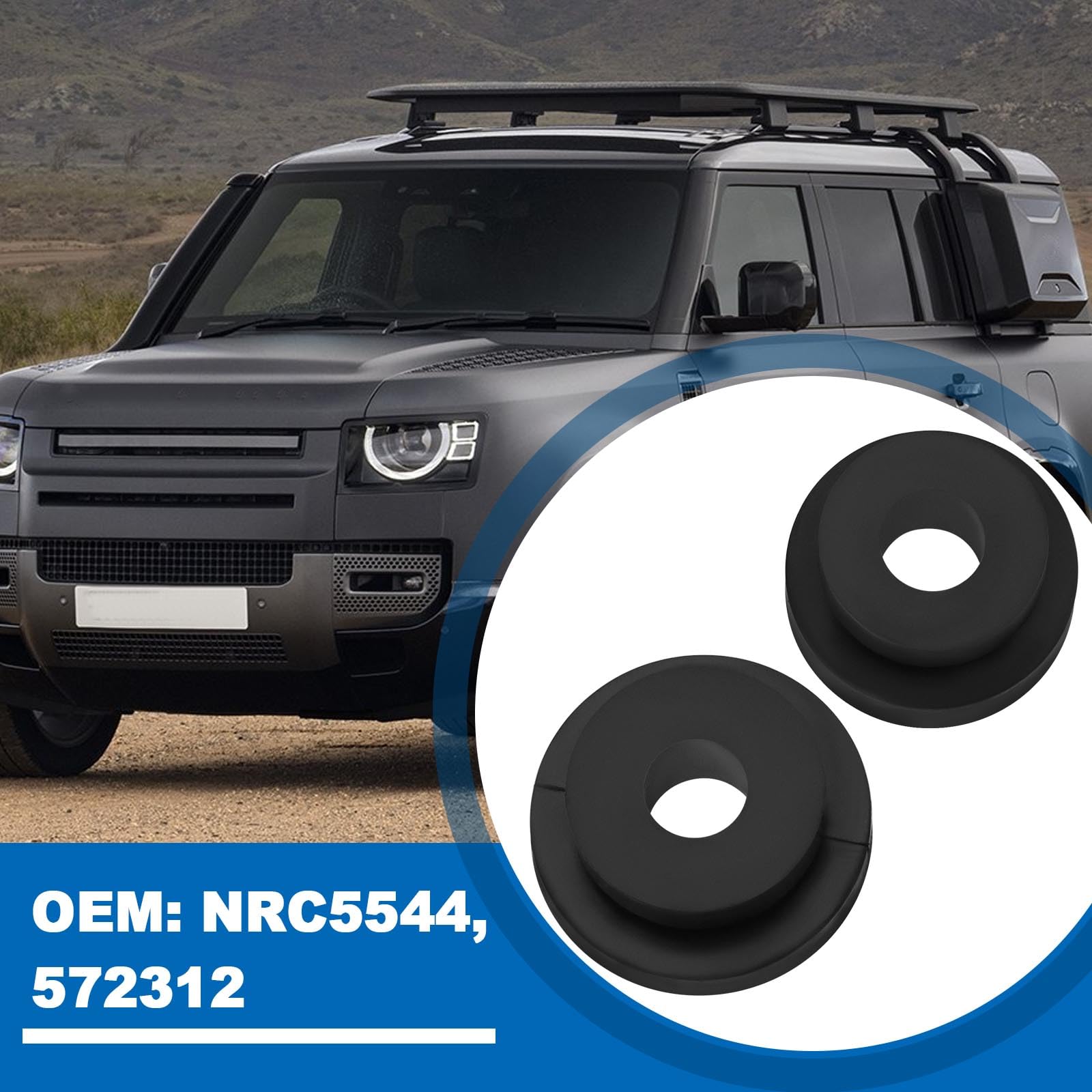 SG Store 4 Pezzi Gommini Di Montaggio Per Radiatore Neri Da NRC5544 572312 Adatto A Tutti I 4 Cilindri Benzina O Diesel Compatibile Con Land Rover Defender 200Tdi 300Tdi