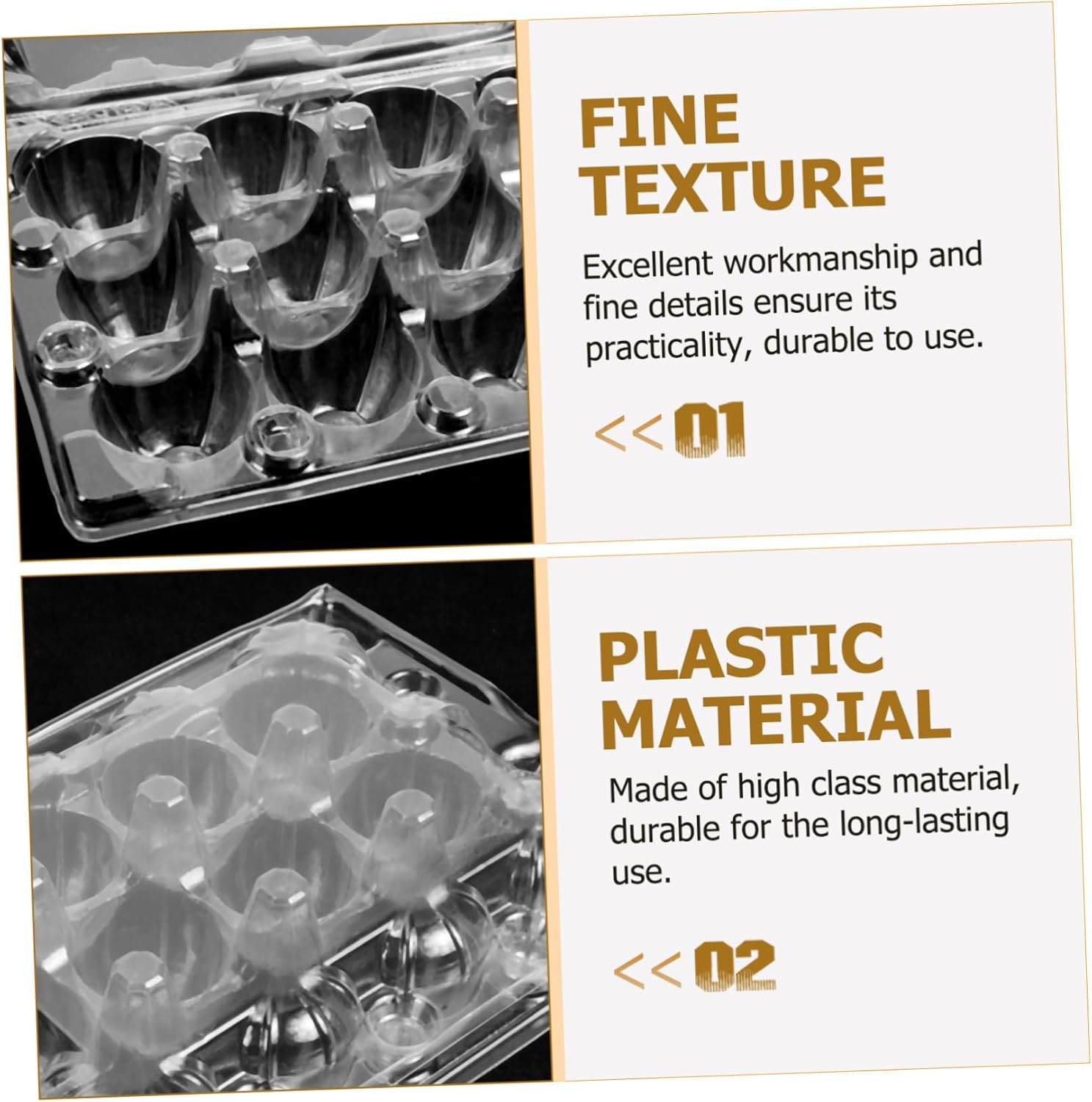 Gadpiparty 50pcs Quail Eggs Storage Boxes Plastic Egg Holders Bulk Kitchen Supply