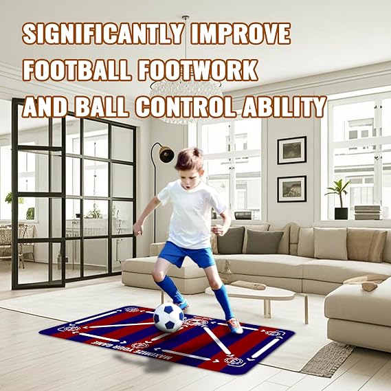 Soccer Training Equipment,Soccer Training Mat Improve Strength,Agility and Coordination,Anti-Slip Silent Absorption Soccer Footwork Training Mat,Soccer Trainer for Indoor/Outdoor Drills