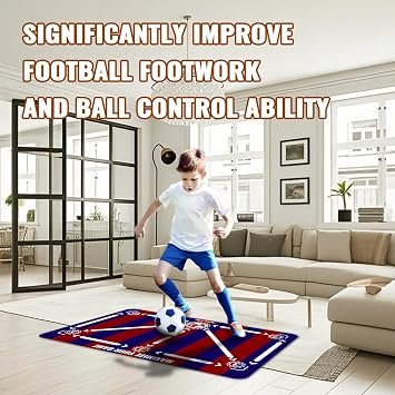 Soccer Training Equipment,Soccer Training Mat Improve Strength,Agility and Coordination,Anti-Slip Silent Absorption Soccer Footwork Training Mat,Soccer Trainer for Indoor/Outdoor Drills