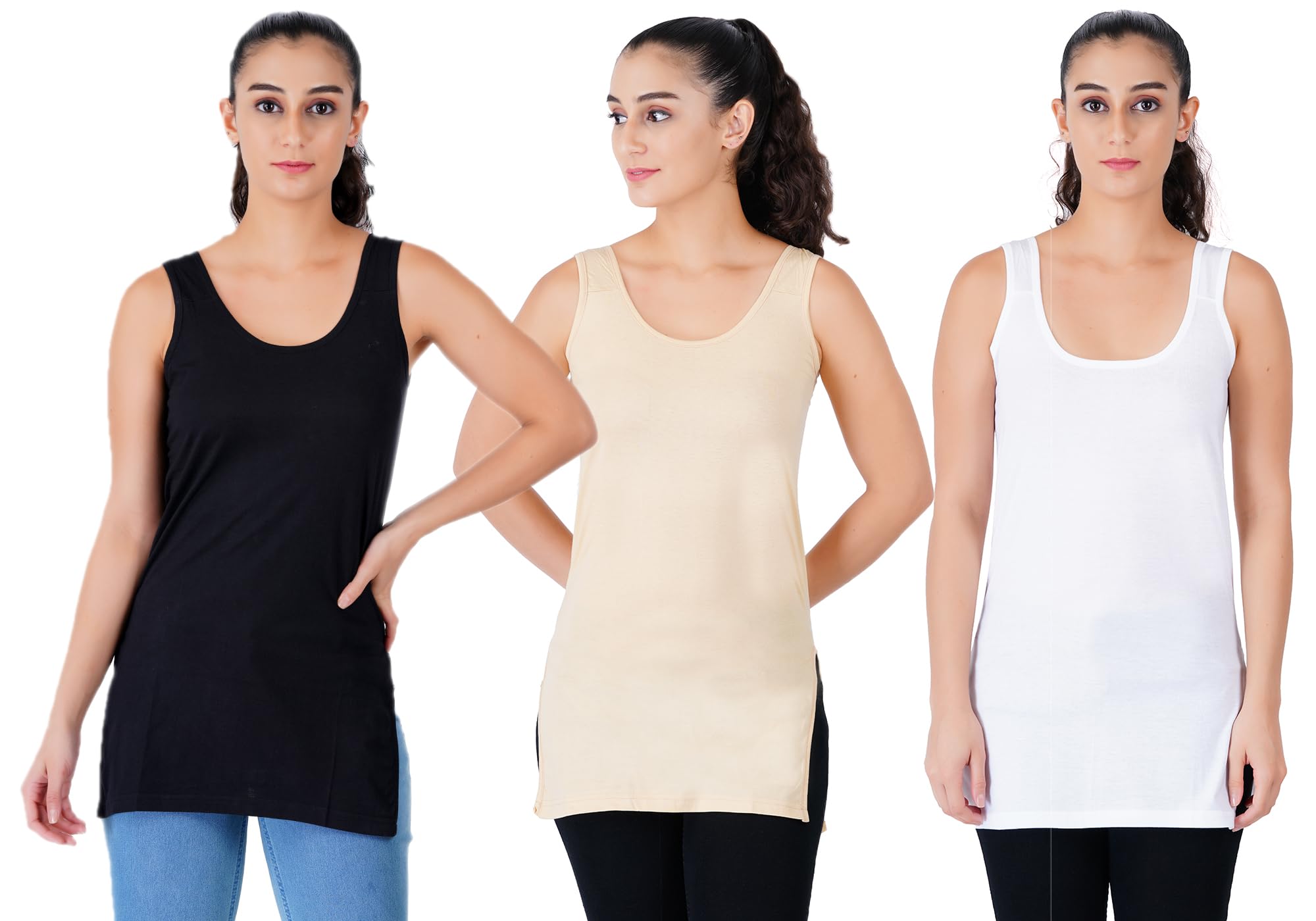 gmr Women's Suit Slip/Camisole Black,White,Beige Combo Pack of 3-picture-23
