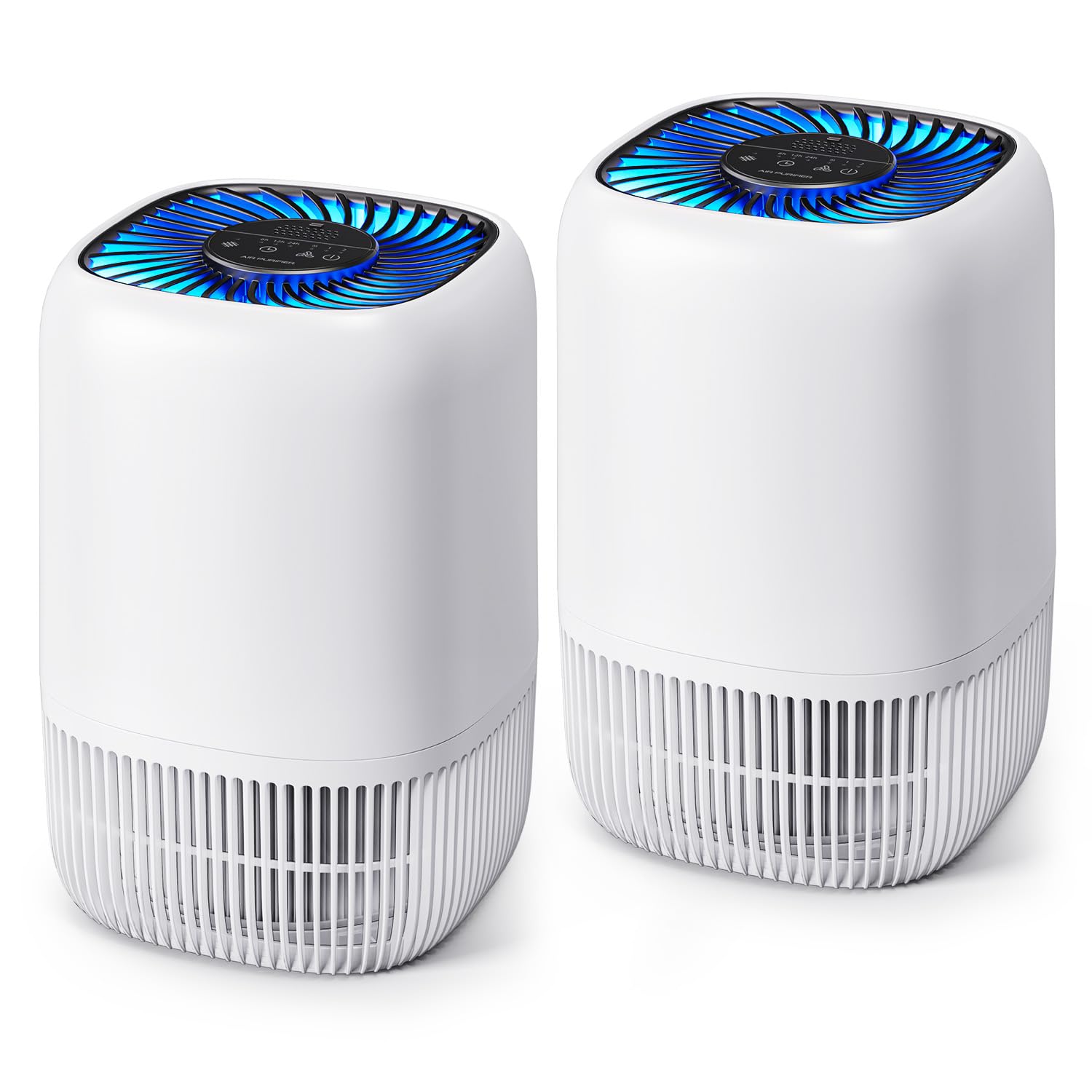Photo 1 of 2 Pack of Air Purifier with High Efficience Filter, Fragrance Sponge Night Light Vital Breeze Timer 22dB, for Dust Pollen Smoke Odors, Office, Desktop, Home Bedroom Small Room, DH-JH12 White