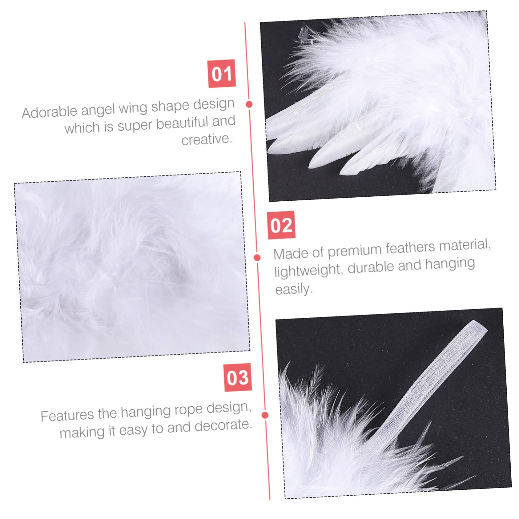 COLLBATH 24 Piezas Adornos De Alas De Ángel Navideñas Colgantes De Alas De Ángel para Decoración De Suministros Navideños De Colgante De De
