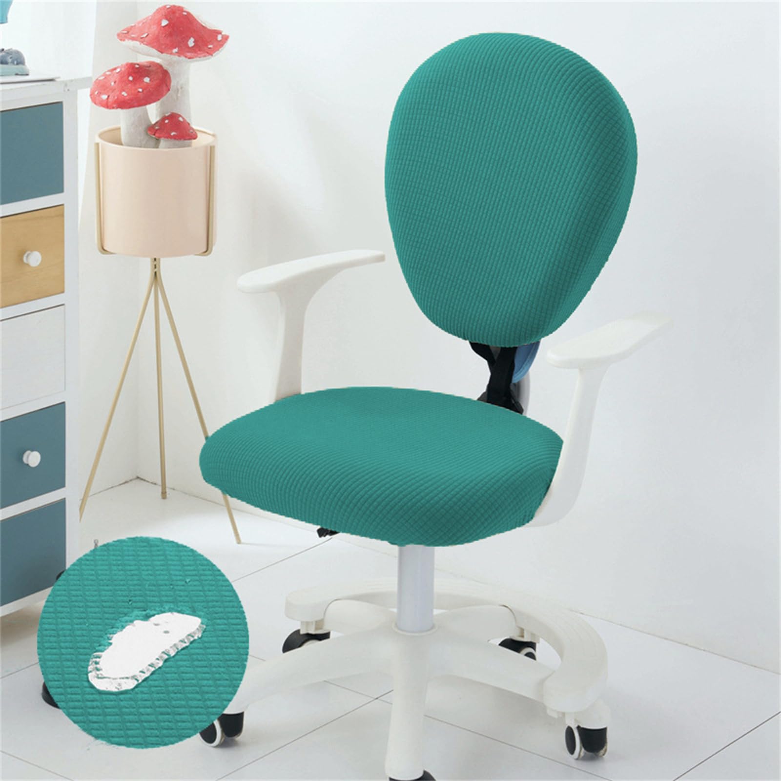 Morbuy Fundas para Sillas de Oficina Elástica, Fundas Elásticas para Asientos de Sillas de Oficina Fundas Sillas Split Estirable Ajustables para Silla de Ordenador (Turquesa)