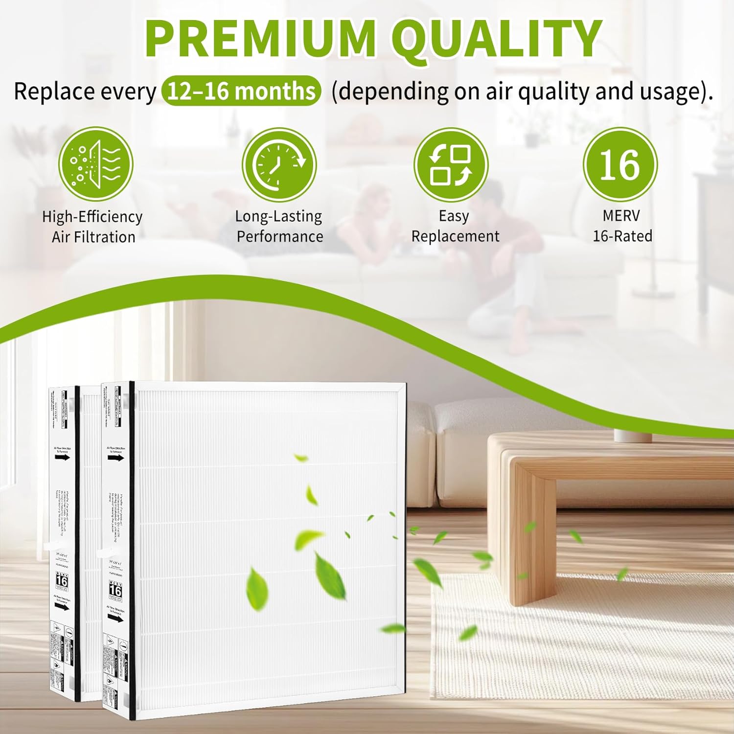 PGAPXCAR2420 Air Filter 2 Pack, MERV 16 Furnace Filter Replacement for Carrier & Bryant PGAPXCAR2420/AGAPXCAR2420 Air Purifier Cabinet Filter, 24x20x3 AC Filter, Actual Size 24 5/16 x 21 3/4 x 2 9/16