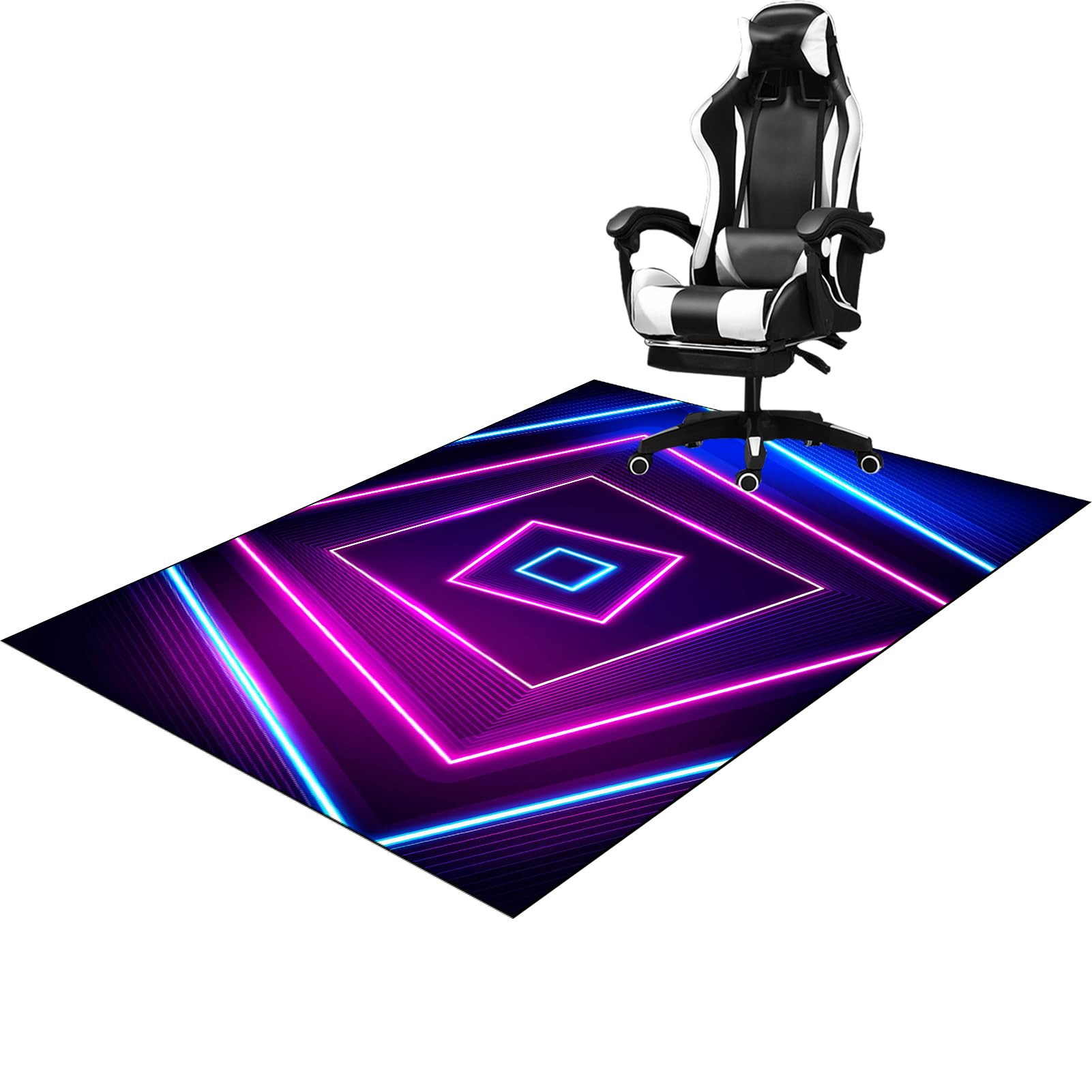 Qesjodfu Gaming Chair Mat for Hard Floors 90 x 140 cm, Floor Protection Mat for Hard Wood Tile Floors, Heavy Duty Office Chair Mats for Carpeted and Hardwood Floor, Non-slip Rectangle Desk Chair Mat