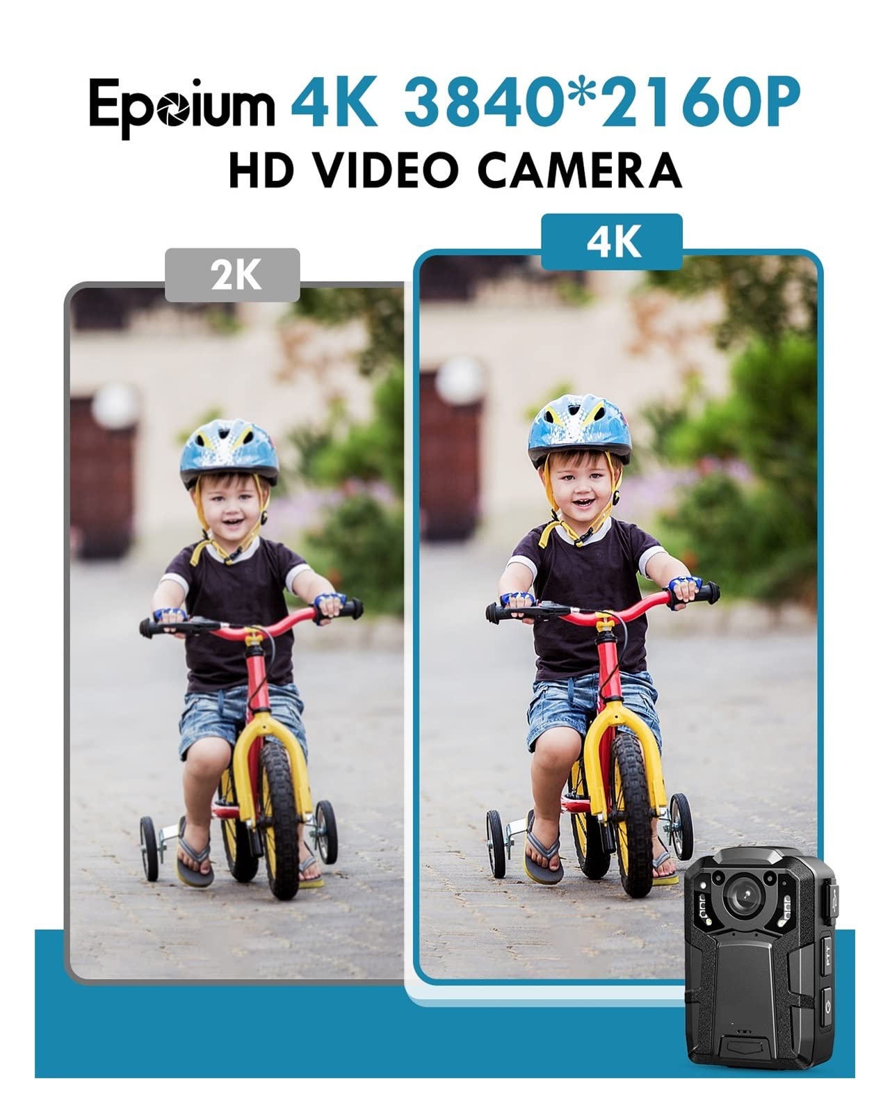 Kamera na ciało Aparat noszony na ciele 4K GPS Track Obsługiwany 14~16 godzin Nagrywanie wideo 128 GB IP67 Wodoodporna kamera montowana na ciele z noktowizorem dla Bezpieczeństwa, Dokumentacja Pracy