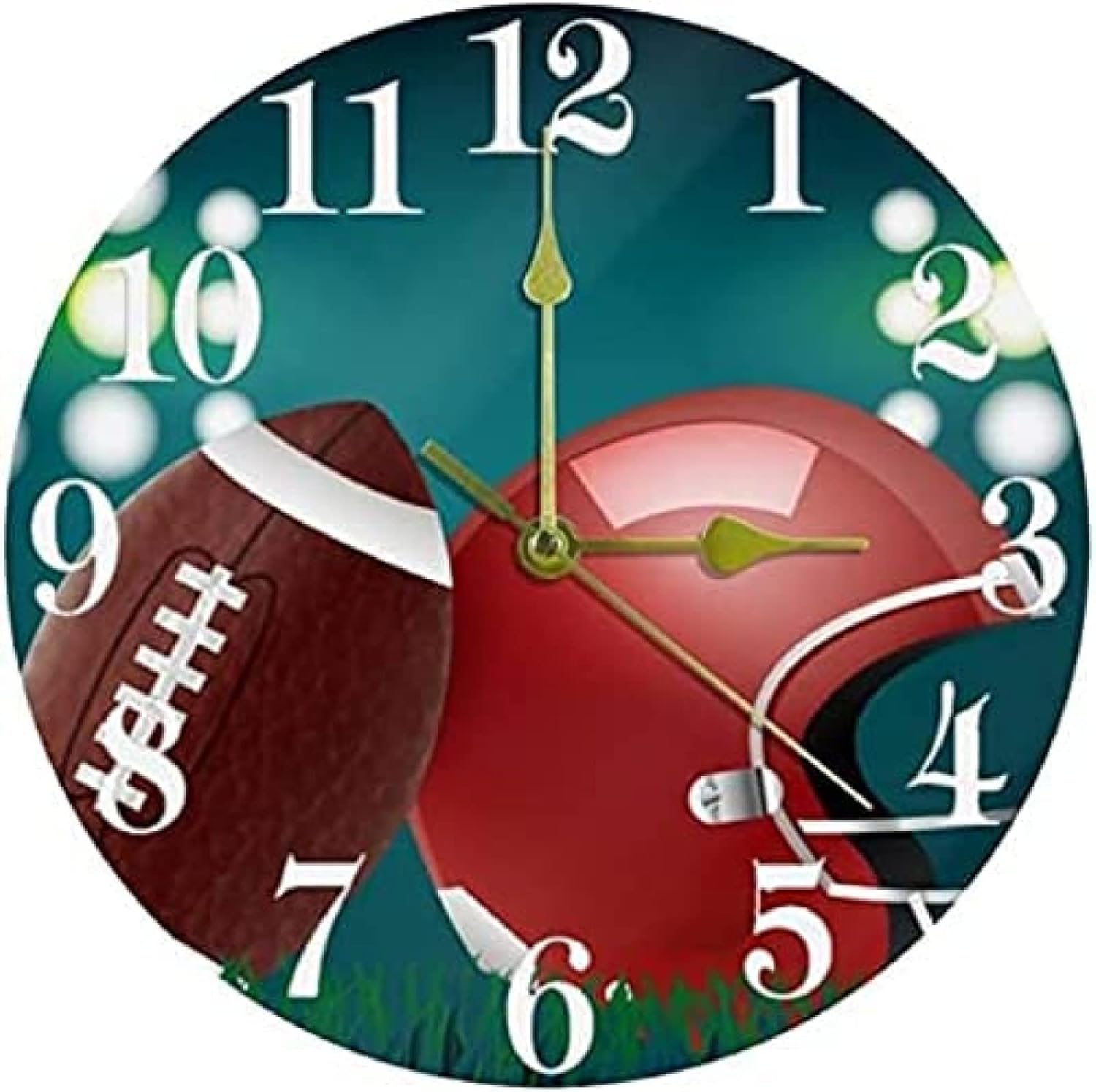 Amazon.co.jp ウォールクロックフットボールサッカーテールゲートウォールクロック、12インチサイレント非カチカチクォーツバッテリー