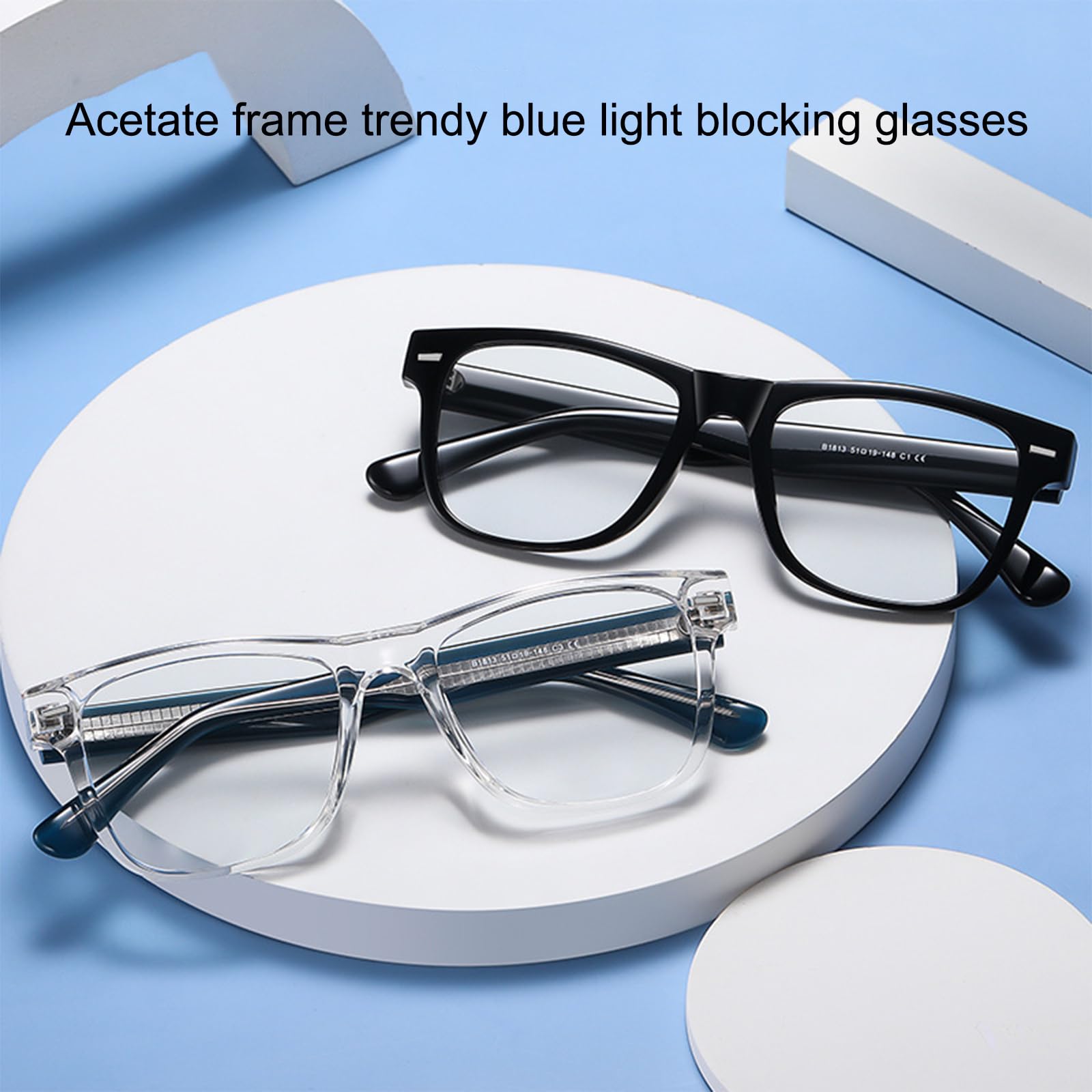 Occhiali Luce Blu da Uomo Donna, TR90 Montatura, Antiriflesso Anti-affaticamento Occhiali Anti Luce Blu con Lenti Trasparenti Occhiali Computer Gioco,B