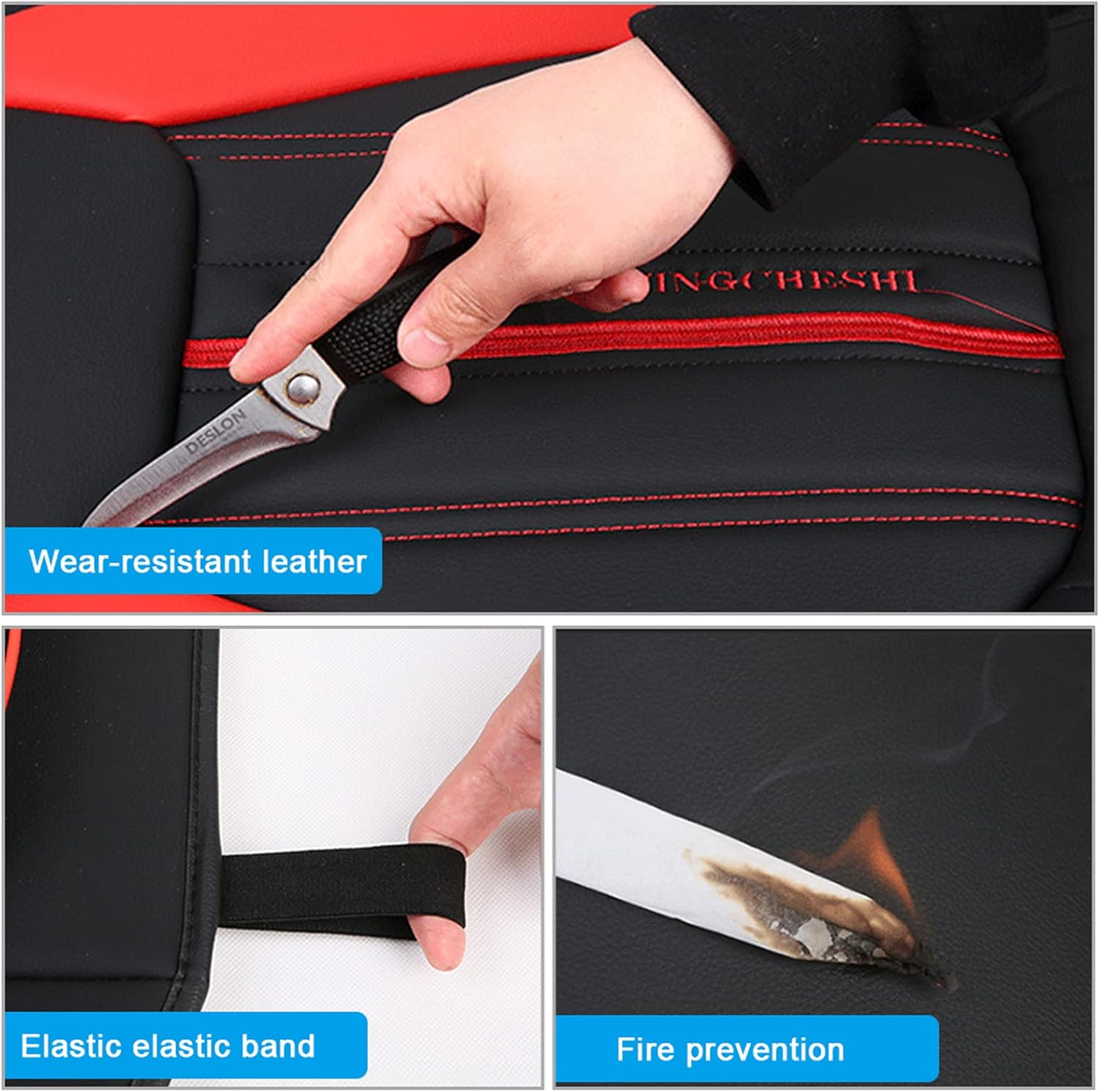 1 Pieces Front Car Seat Cover Faux Leather Universal Automotive Seat Covers Water Proof Fit for Cars Trucks Sedans SUVs Auto Interior Accessories Full Coverage Vehicle Cushion Cover (Black)