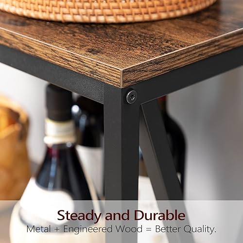 Miniatura 7 de Mesa de sofá de 55 pulgadas, mesa consola industrial, mesa auxiliar estrecha de 3 niveles con estantes abiertos, mesa de vestíbulo para entrada,