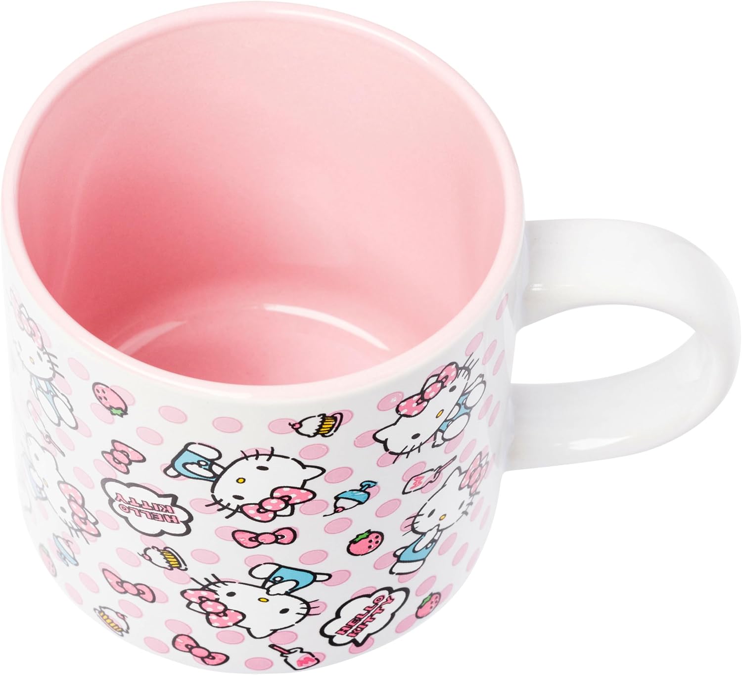 Silver Buffalo Hello Kitty Polka Dot Food, Stackable Ceramic Mug, 13oz image 4